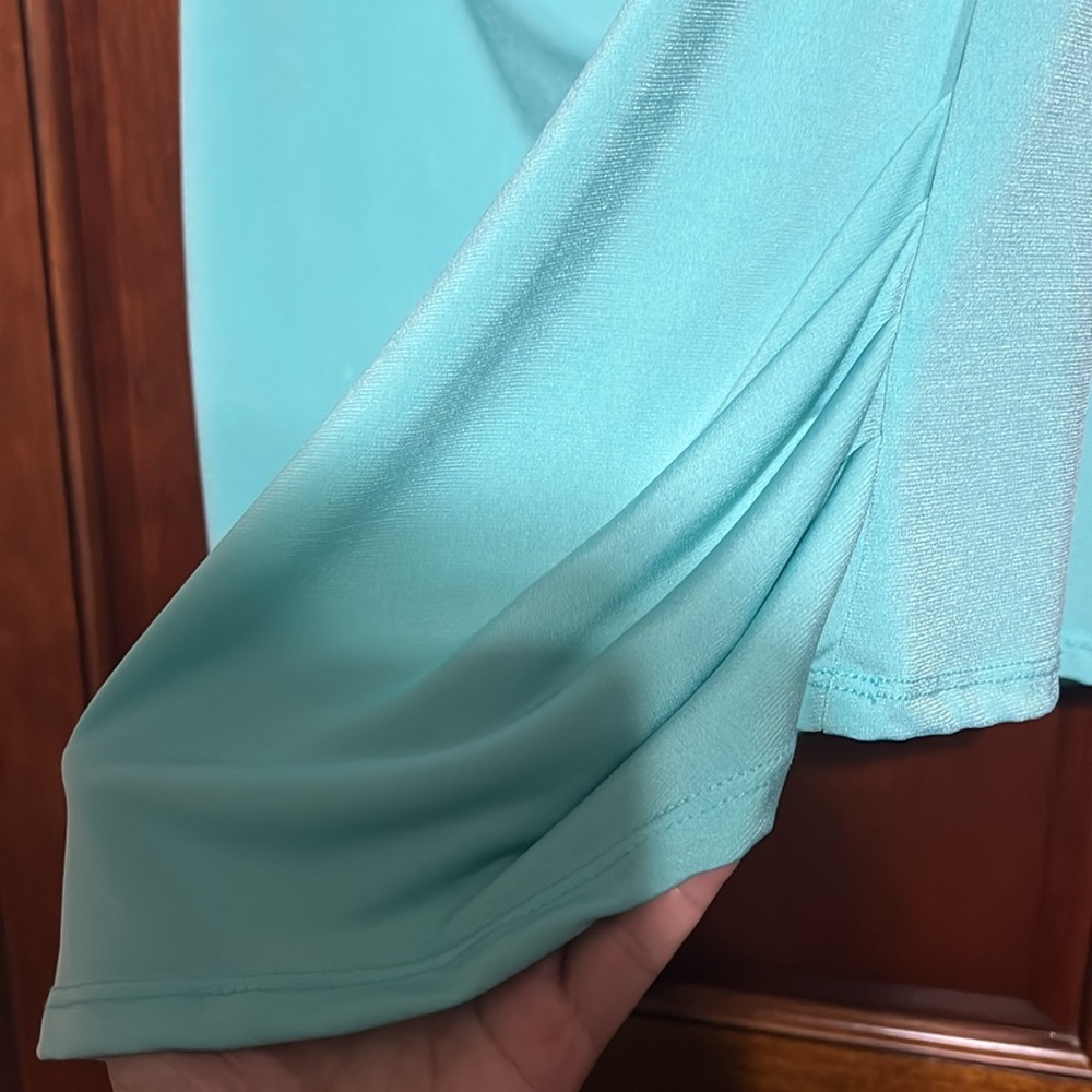 METAPHOR teal cowl neck top Size L - Picture 2 of 6